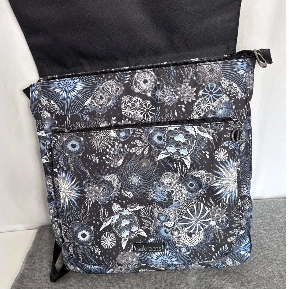 Sakroots Olympic Sea Turtle Backpack and Matching Wallet Set Blue Black  Nwot